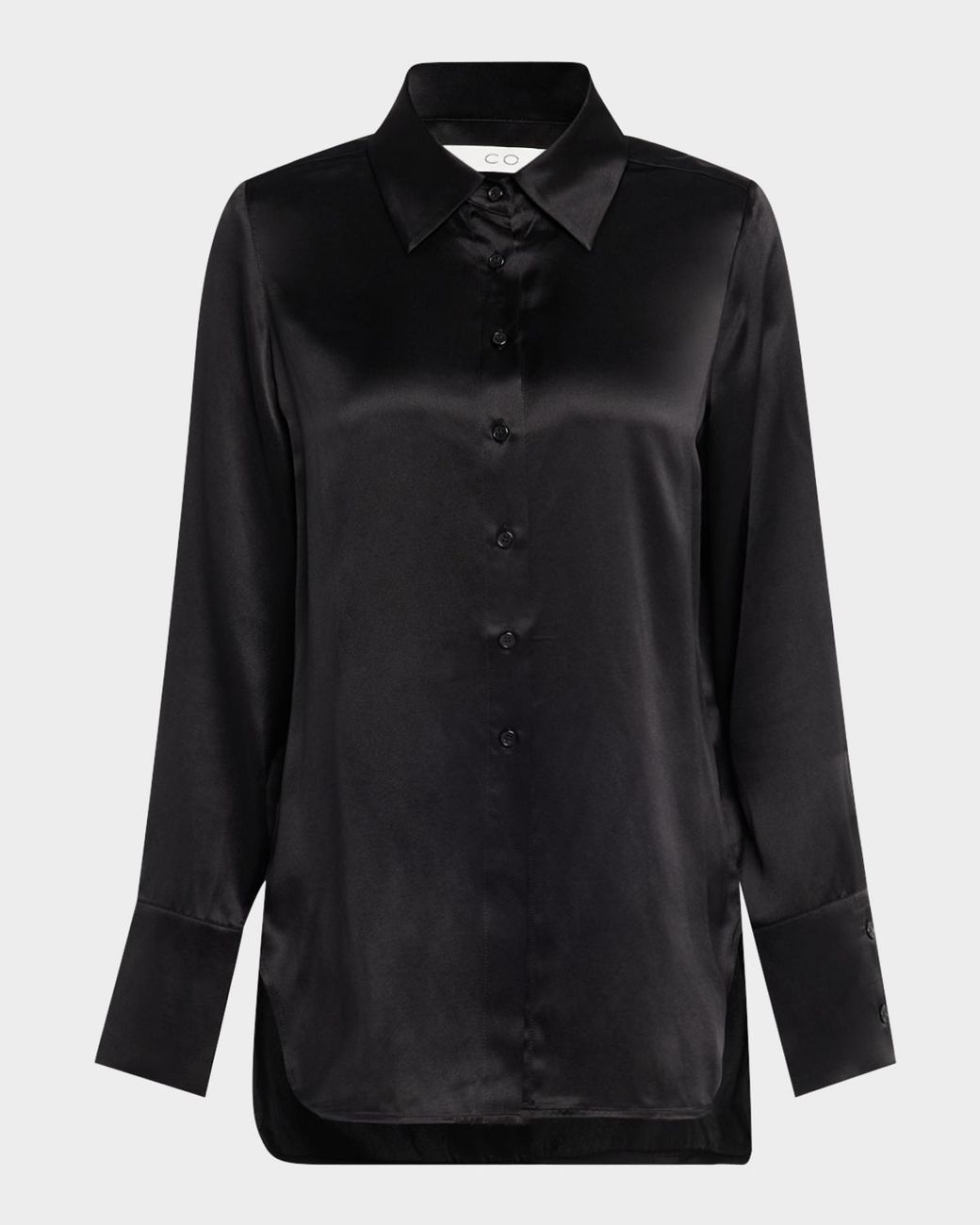 Co. Black Silk Button-Down Shirt