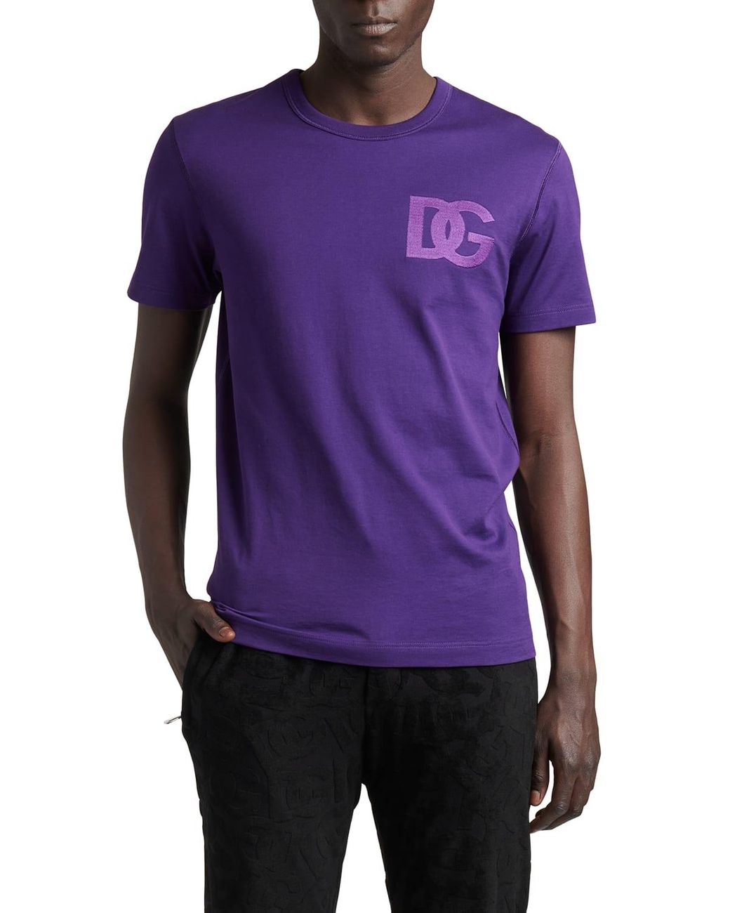 Dolce & Gabbana Dg Logo T-shirt in Purple for Men | Lyst