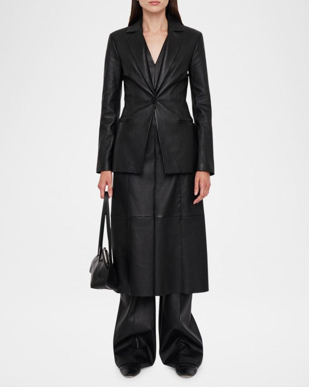 Joseph Black Pascal Single-Button Leather Jacket