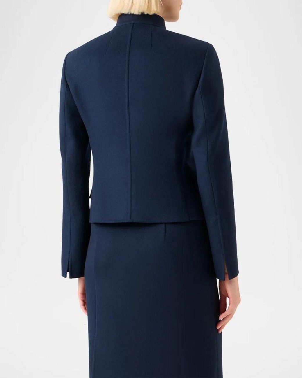 Akris Blue Deva Wool Flannel Double-Face Jacket