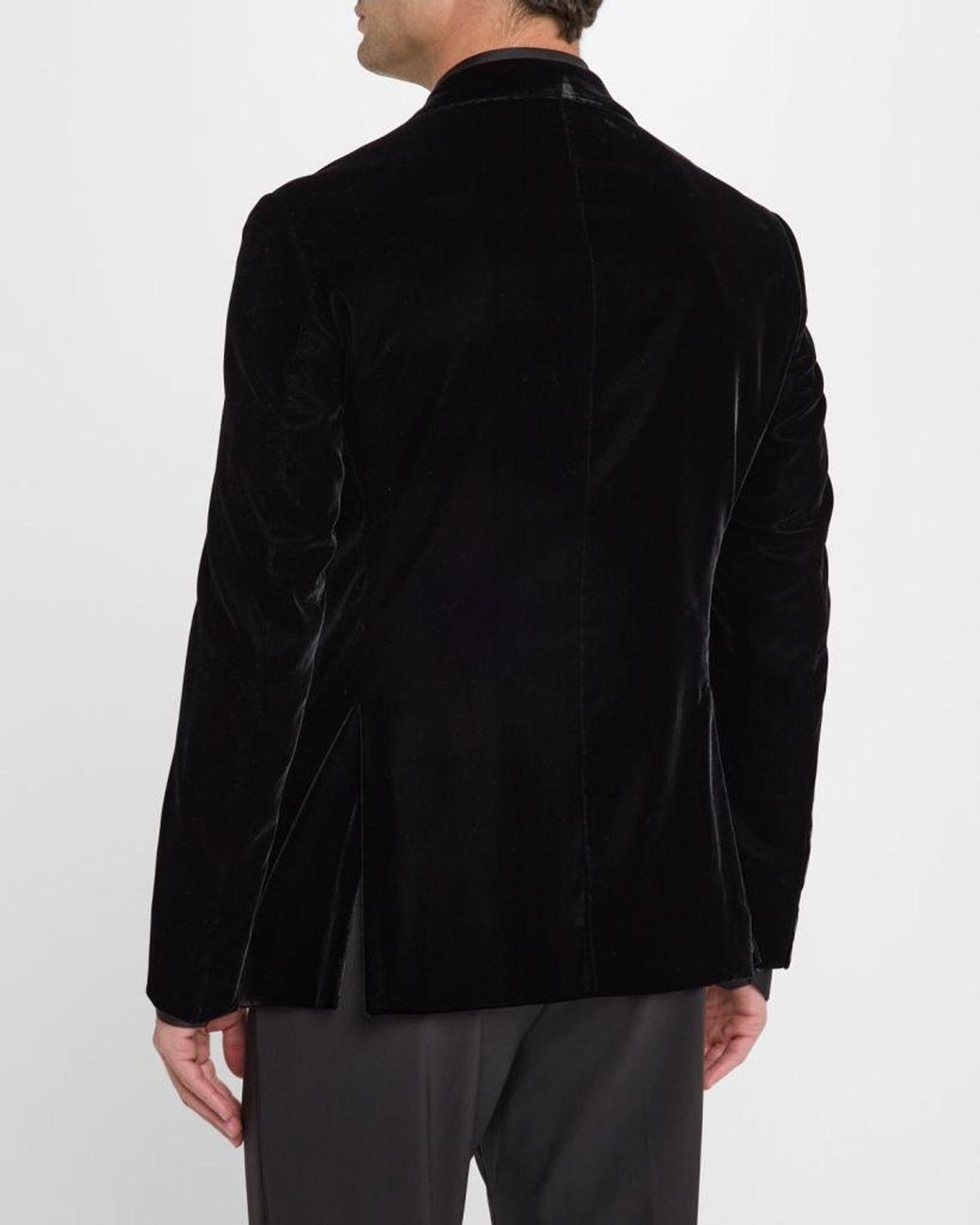 Giorgio Armani Black Apos;S Velvet Notch Lapel Dinner Jacket for men