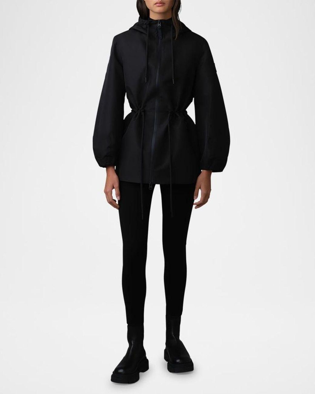 Mackage Black Kalea Hooded Rain Jacket