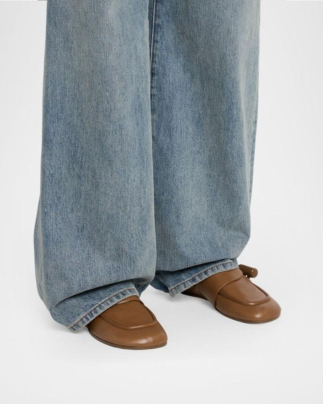 Loewe Natural Toggle Leather Loafers