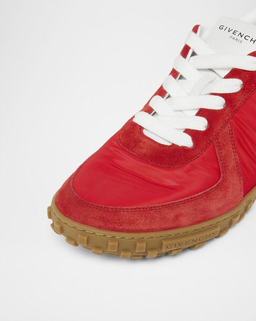 Givenchy Red Apos;S Glide Nylon/Suede Low-Top Runner Sneakers for men