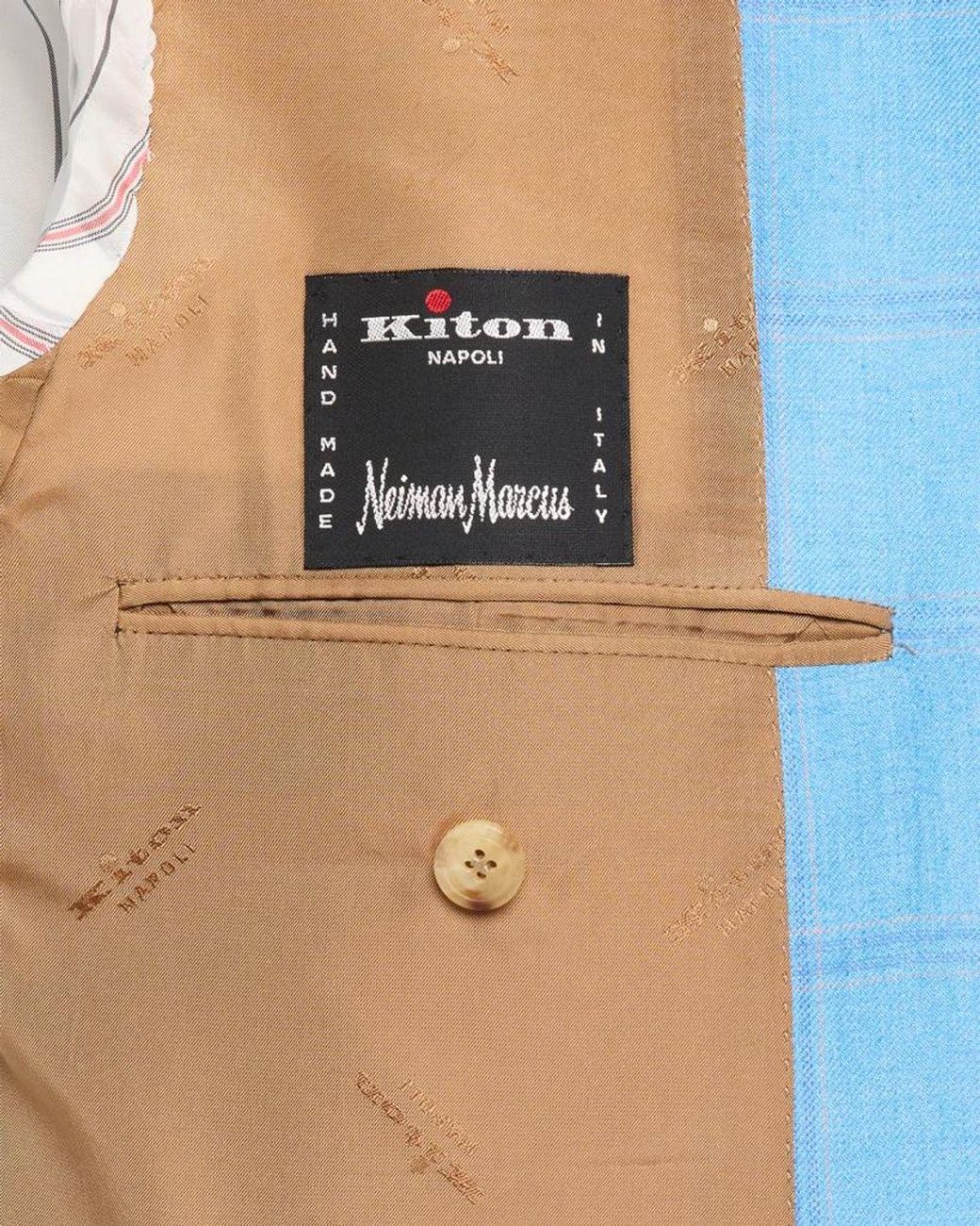 Kiton Blue Apos;S Light Windowpane Jacket for men
