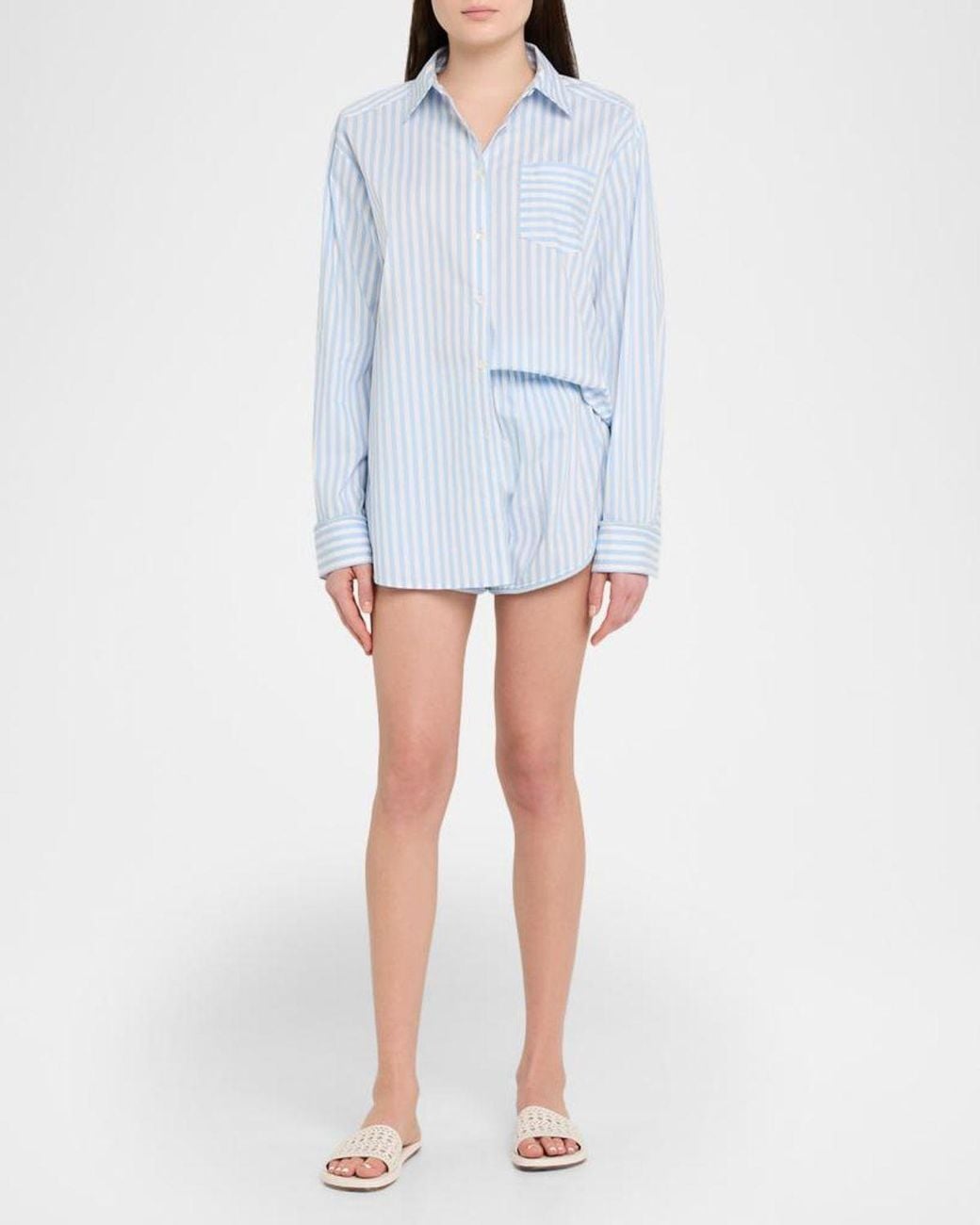 Solid & Striped Blue The Avril Striped Button-Front Shirt