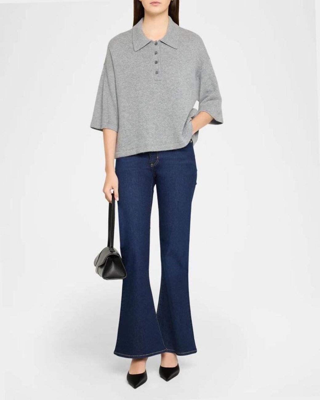 FRAME Blue Petite The Pixie Flare Jeans