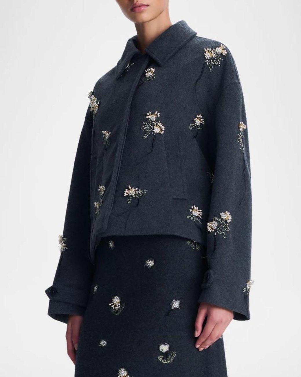 Jonathan Simkhai Blue Katya Embellished Jacket