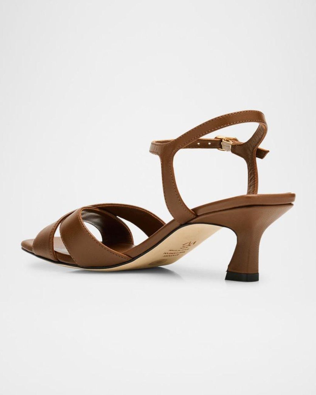 Stuart Weitzman Black 50Mm Vinnie Leather Sandals