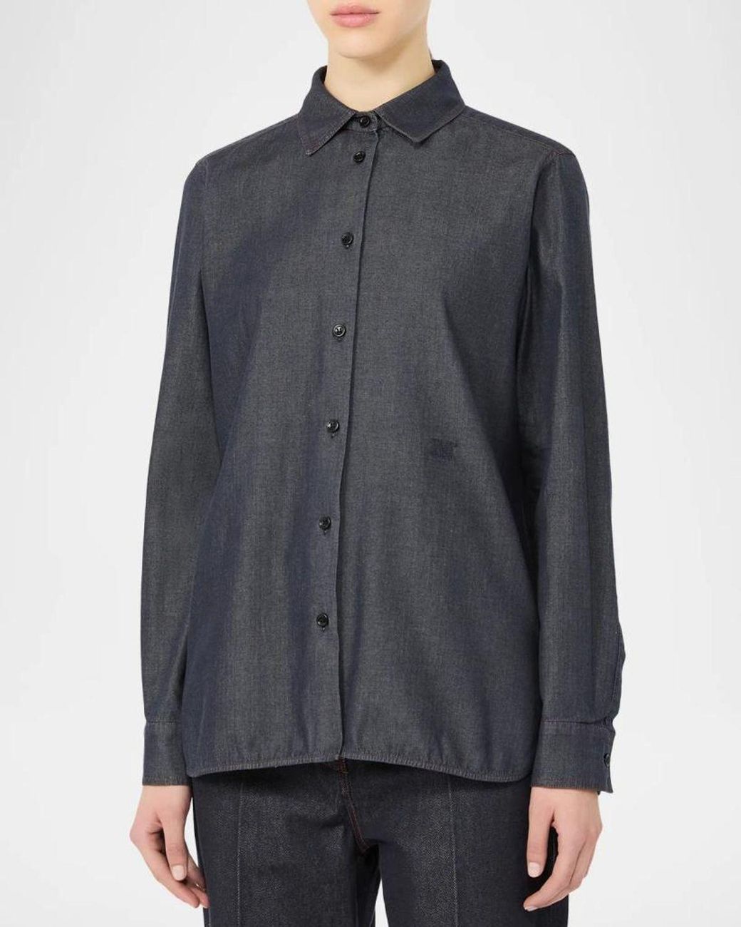Max Mara Blue Denim Button-Down Shirt