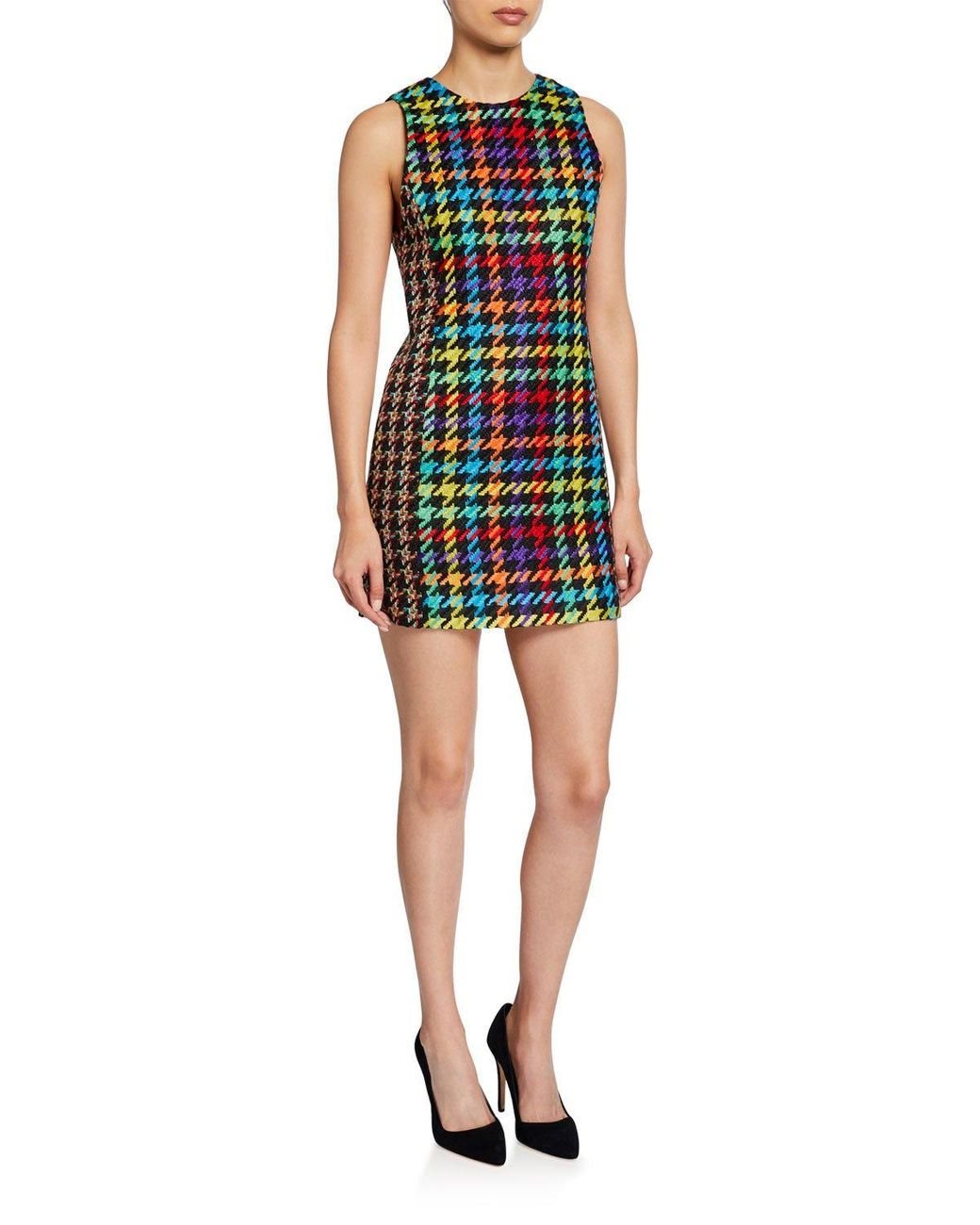 alice olivia houndstooth dress