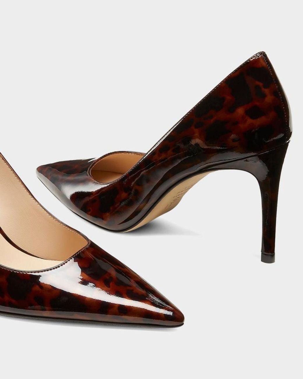 Stuart Weitzman Brown 85Mm Stuart Power Leather Pumps