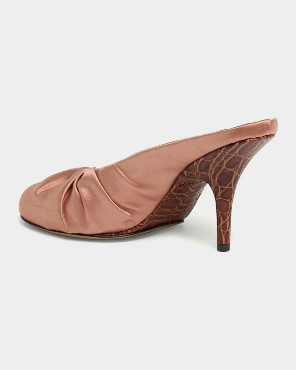 Dries Van Noten Ruched Satin Mules in Pink | Lyst