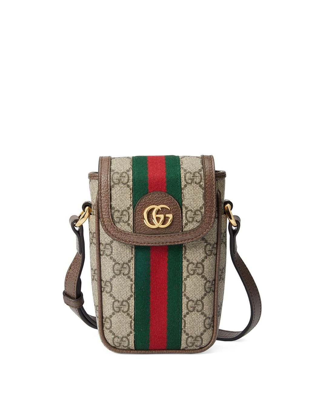 Gucci Canvas Ophidia GG Supreme Phone Case Crossbody Bag in Light Beige ...