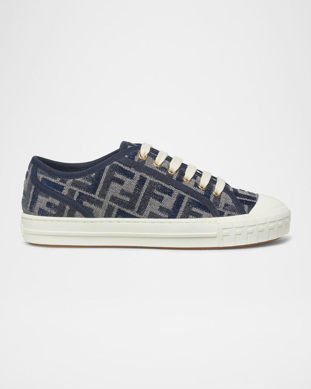Fendi Domino Ff Chenille Jacquard Low-Top Sneakers in Blue | Lyst