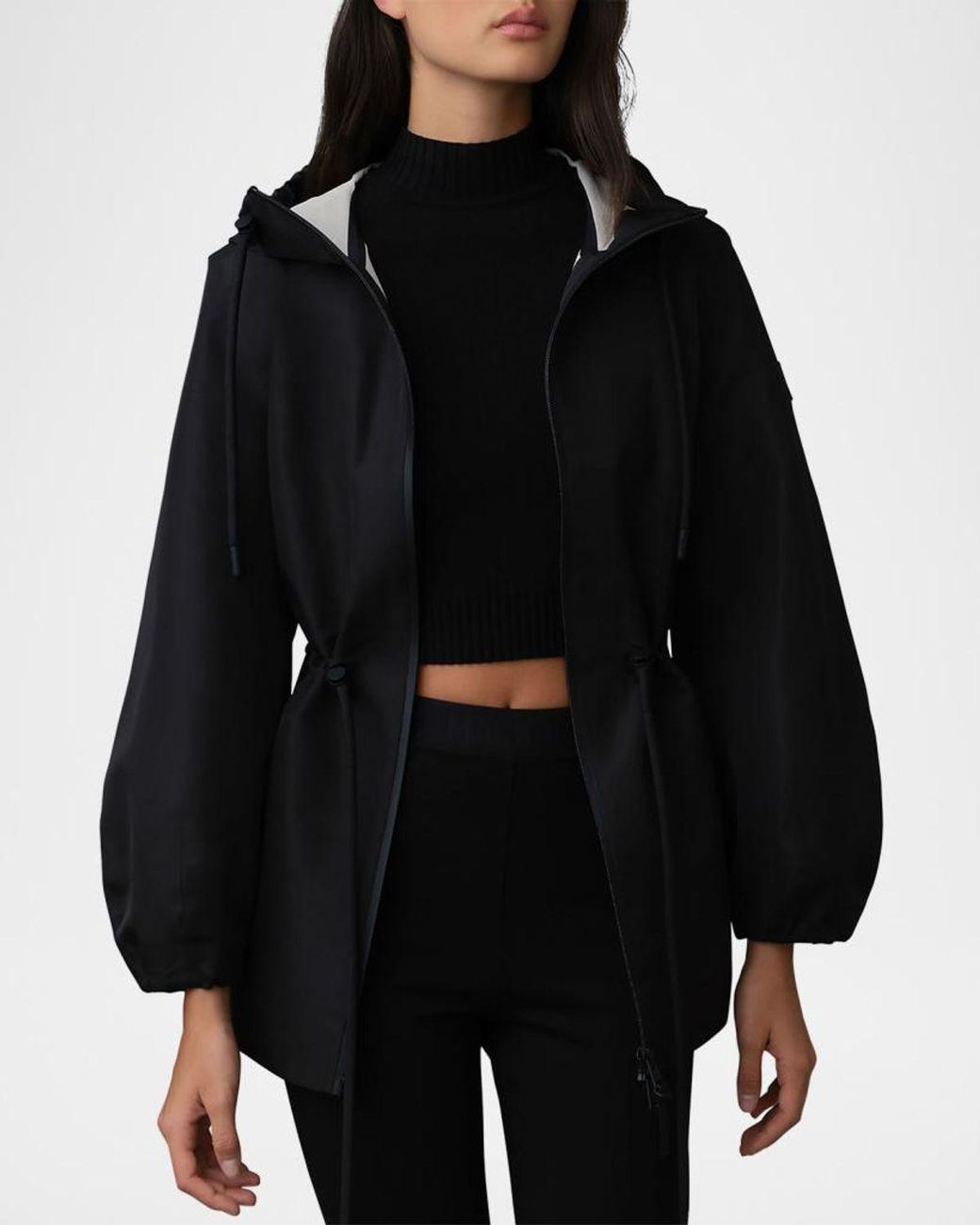 Mackage Black Kalea Hooded Rain Jacket