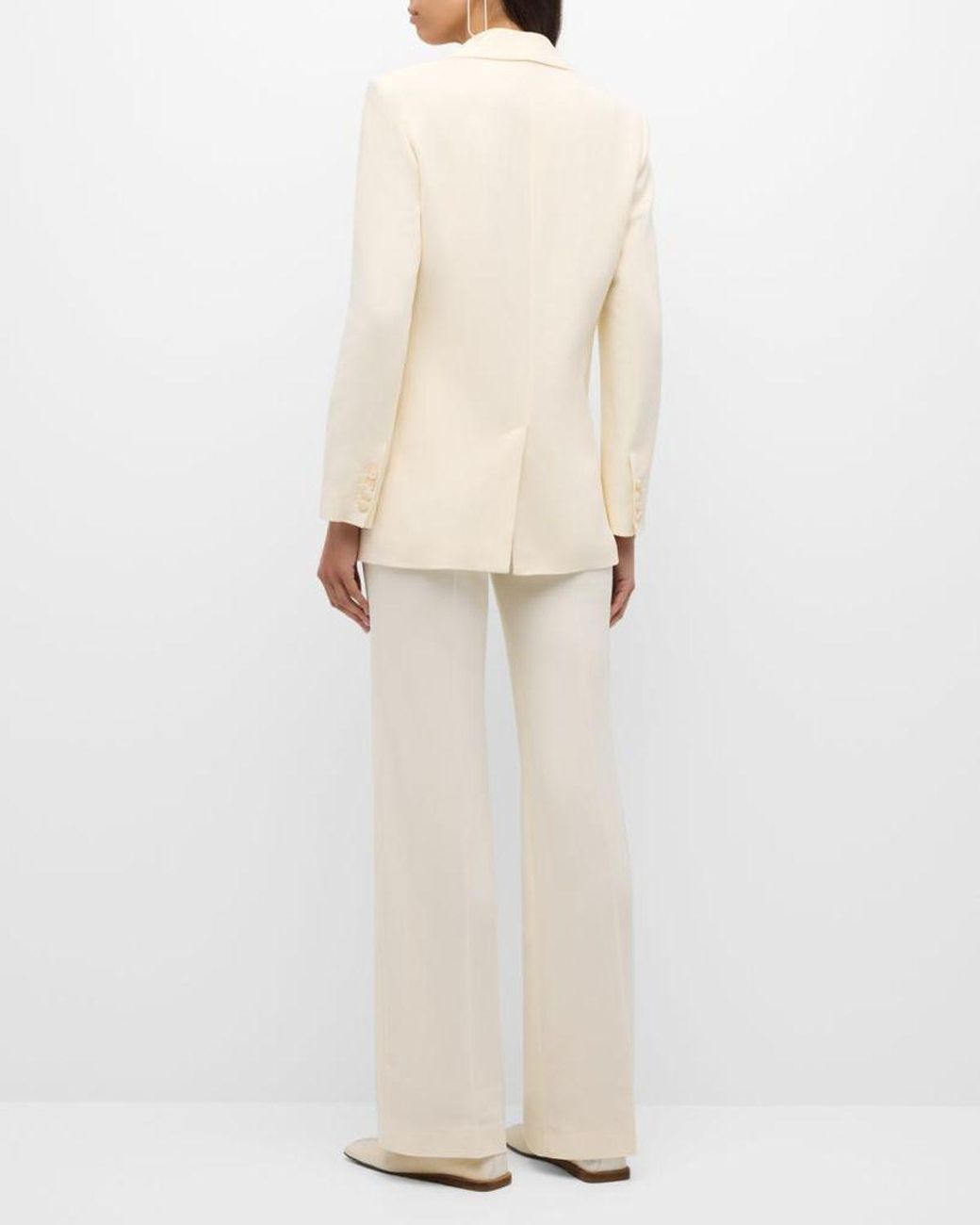 Joseph White Jackie Single-Breasted Cady Jacket