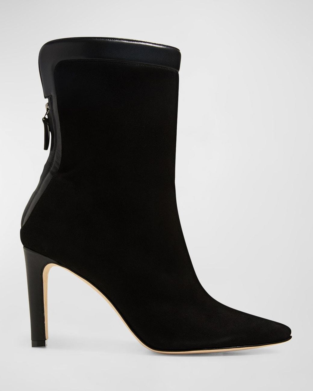 Manolo Blahnik Zufapla Suede Stiletto Ankle Booties in Black | Lyst