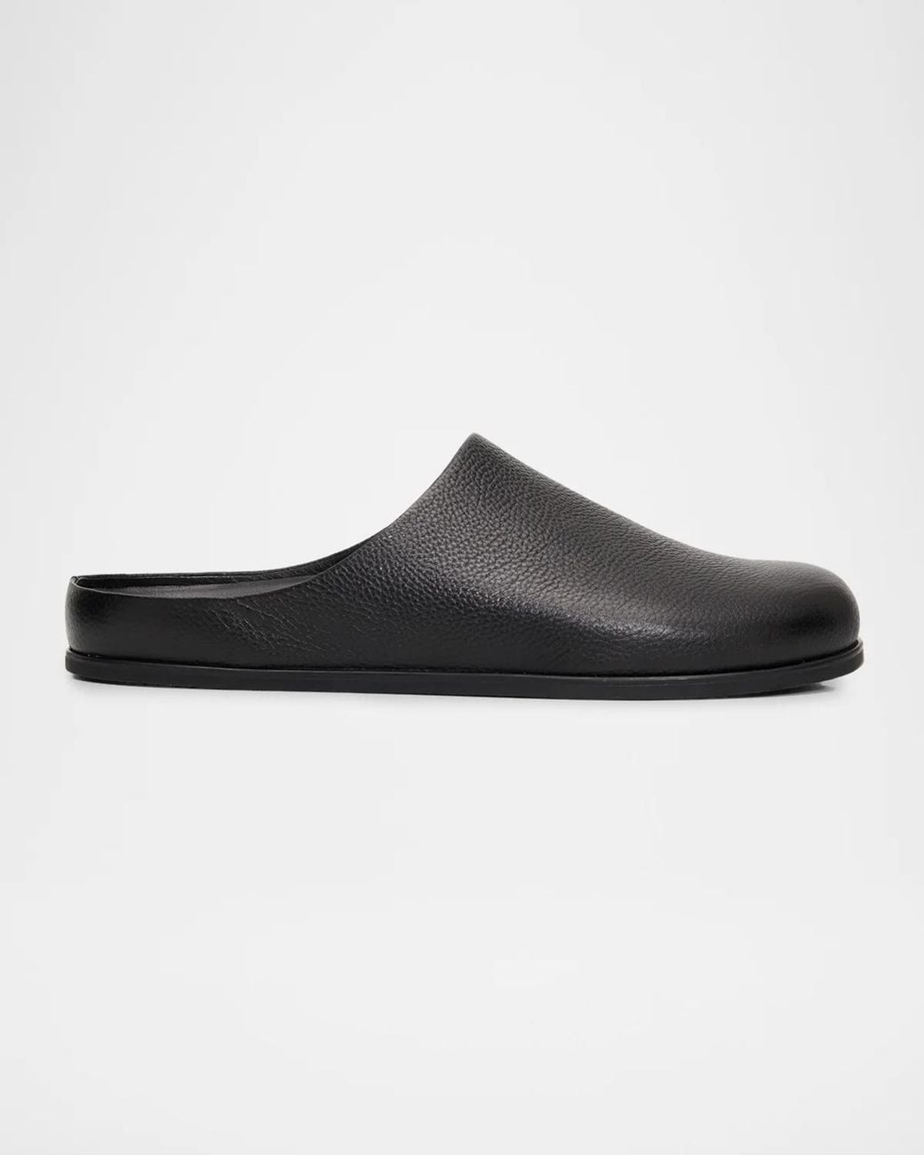 Vince Black Leo Grained Leather Clogs for men
