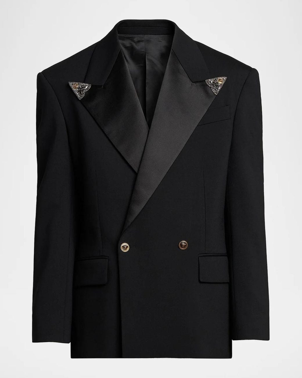 Versace Black Apos;S Embellished Stretch Wool Evening Jacket for men