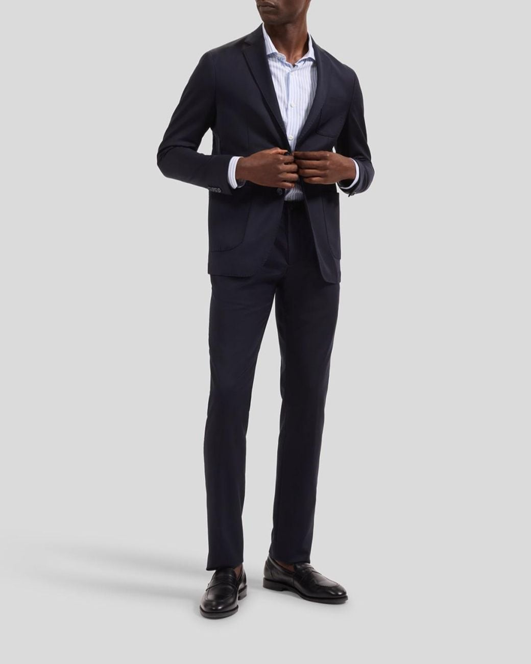 Bugatchi Blue Apos;S Solid Wool Two-Button Blazer for men