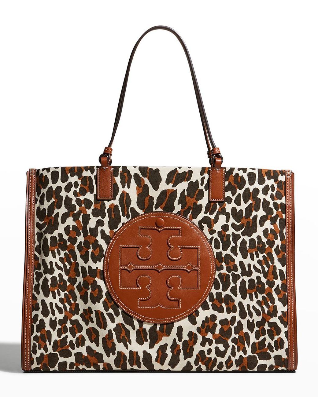 ella leopard canvas tote