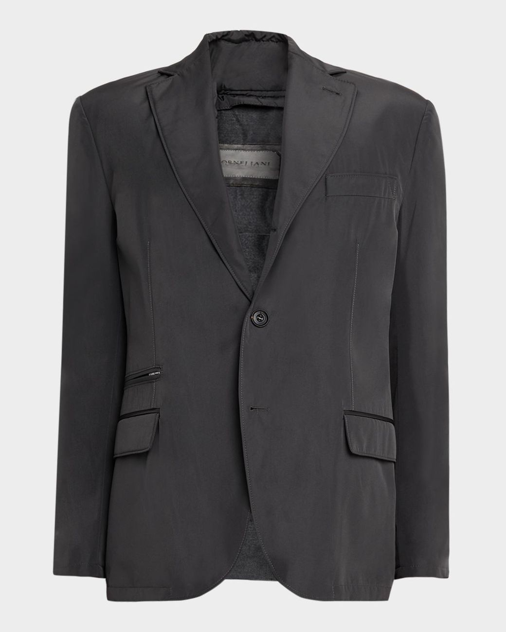 Corneliani Black Apos;S Technical Fabric Single-Breasted Blazer for men