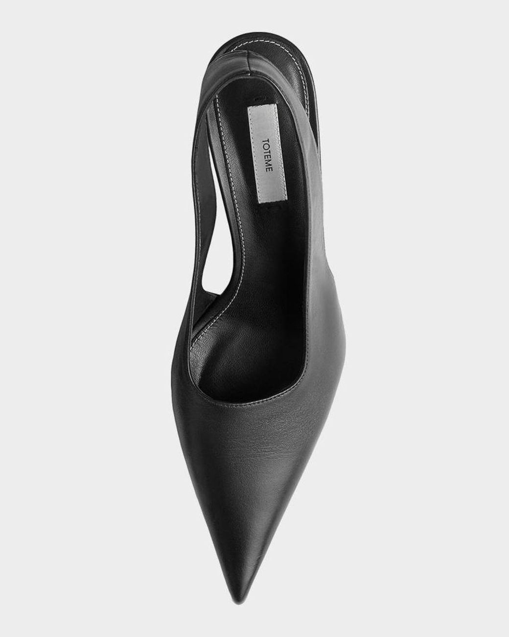 Totême Black Leather Slingback Pumps