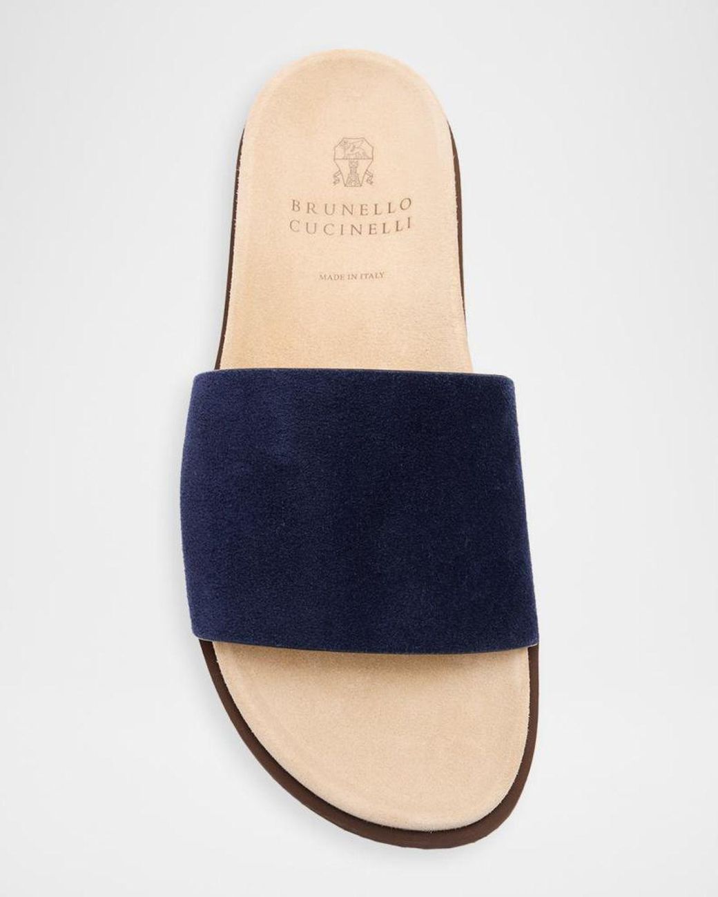 Brunello Cucinelli Blue Apos;S Suede Slides for men