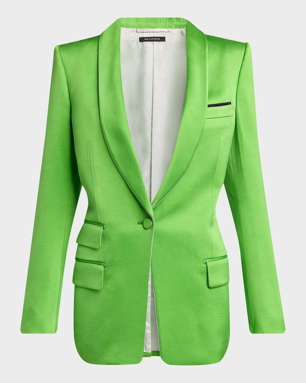 Tom Ford Green Single-Breasted Silk-Wool Blazer Jacket