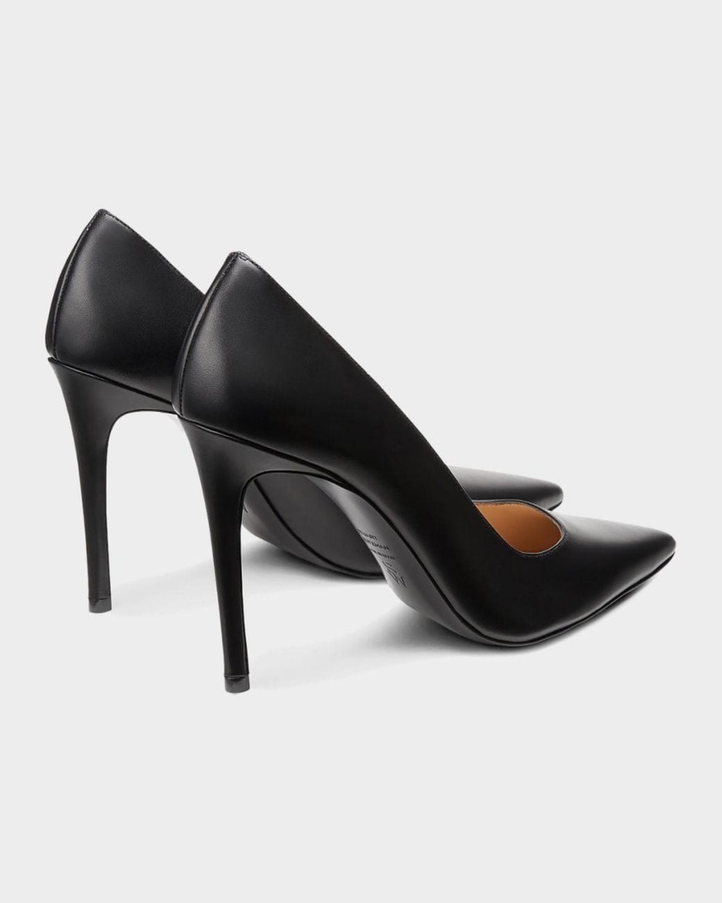 Stuart Weitzman Black 100Mm Stuart Power Leather Pumps