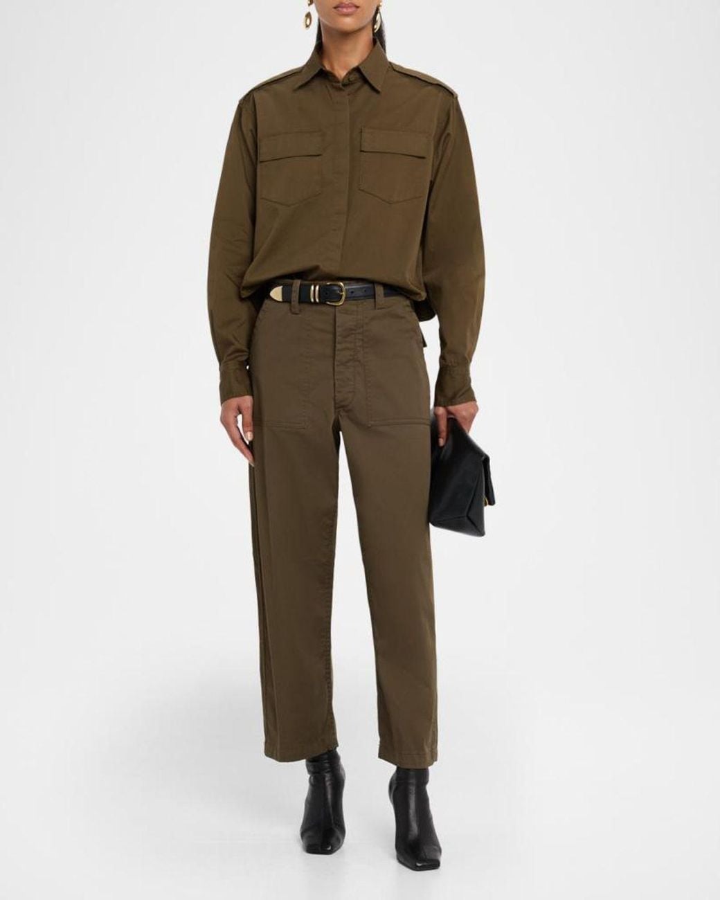 A.L.C. Green Nico Button-Front Shirt