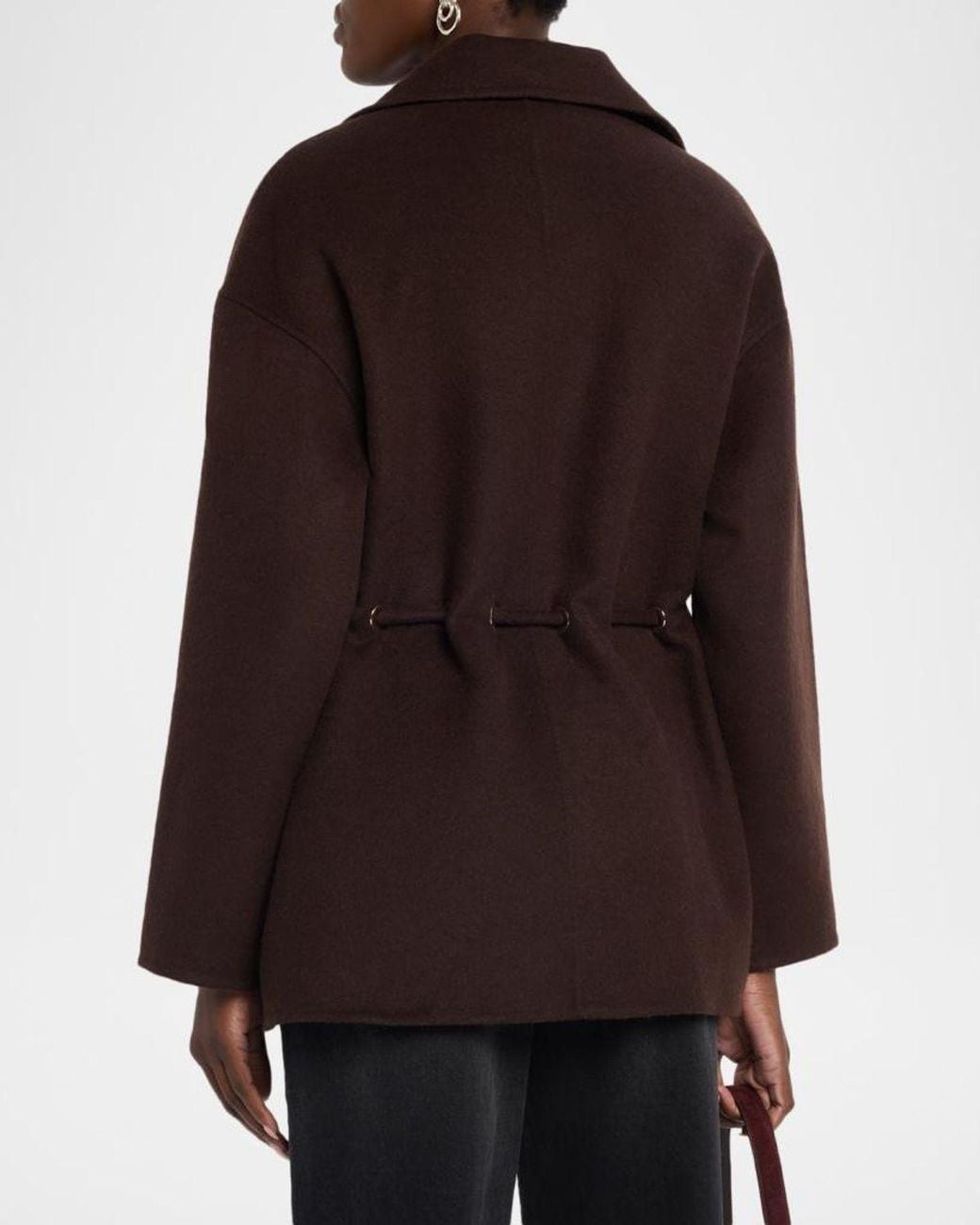 Ba&sh Purple Kam Wool-Blend Wrap Coat