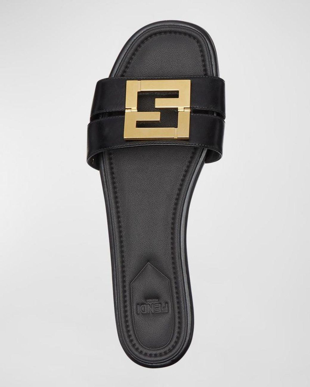 Fendi Multicolor Ffold Leather Flat Sandals