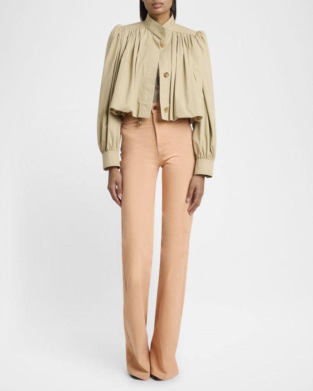 Chloé Natural Crop Balloon Jacket