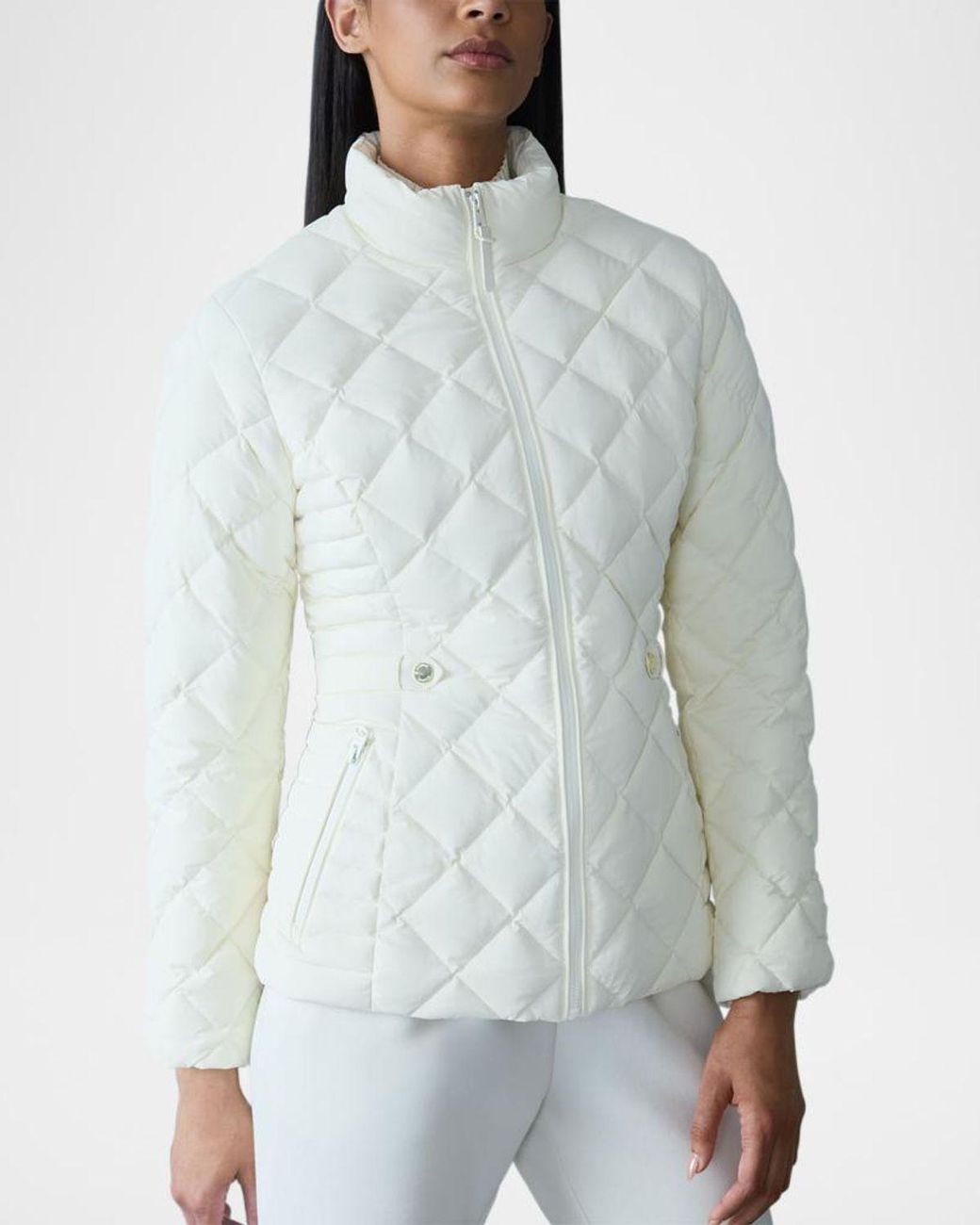 Mackage Natural Vik Diamond-Quilted Short Down Jacket