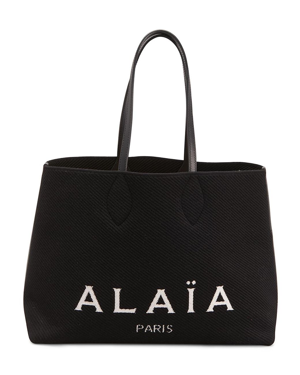 Alaïa Small Logo East-west Tote Bag in Black | Lyst
