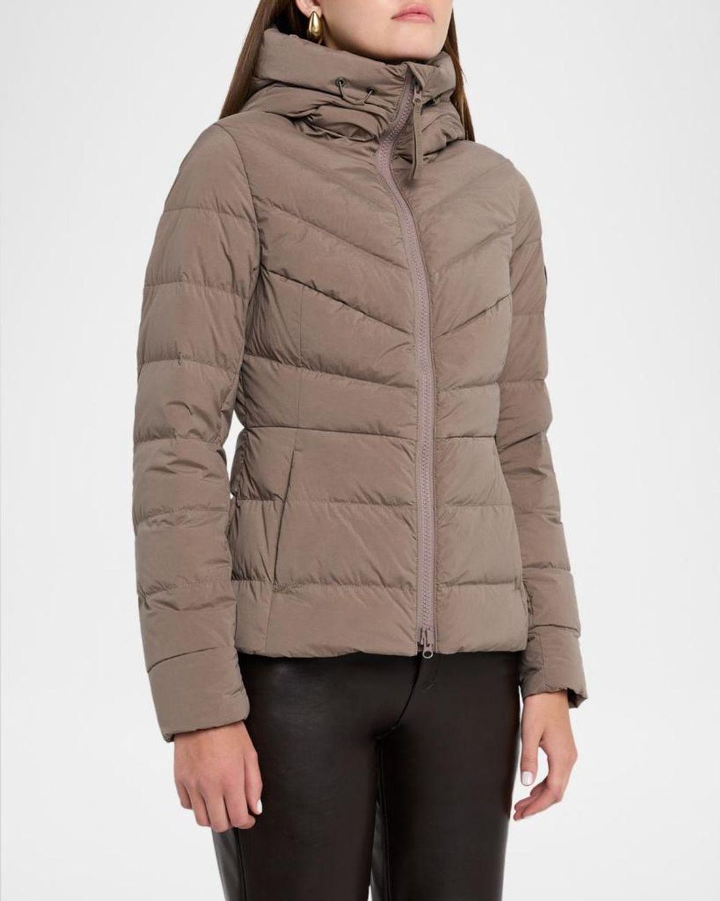 Canada Goose Brown Clair Hooded Down Puffer Jacket