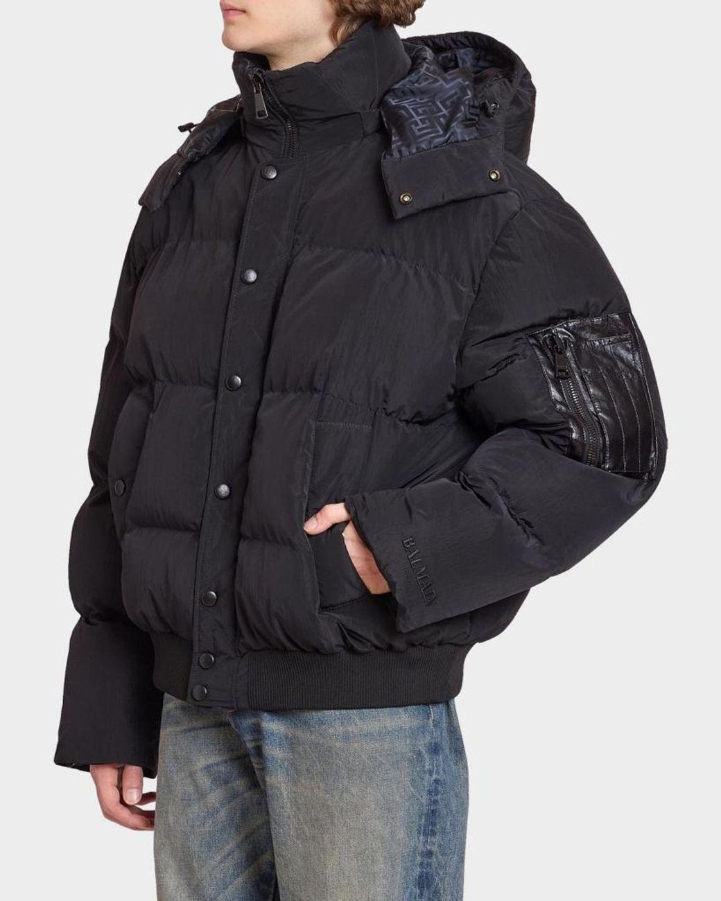 Balmain Black Apos;S Quilted Puffer Down Jacket for men