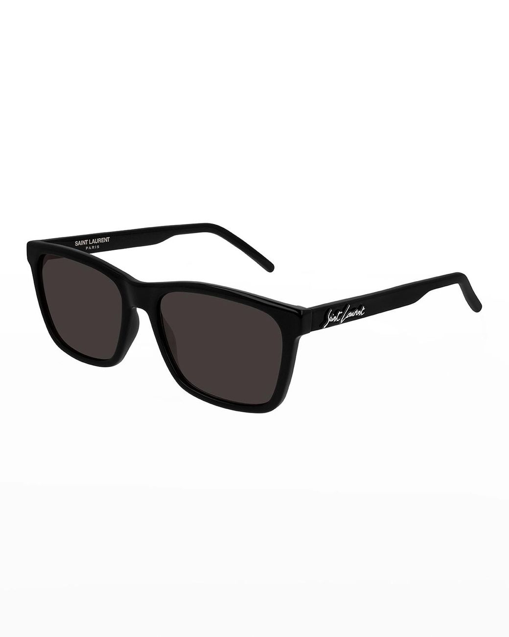 Saint Laurent Square Solid Injection Sunglasses in Black for Men Lyst