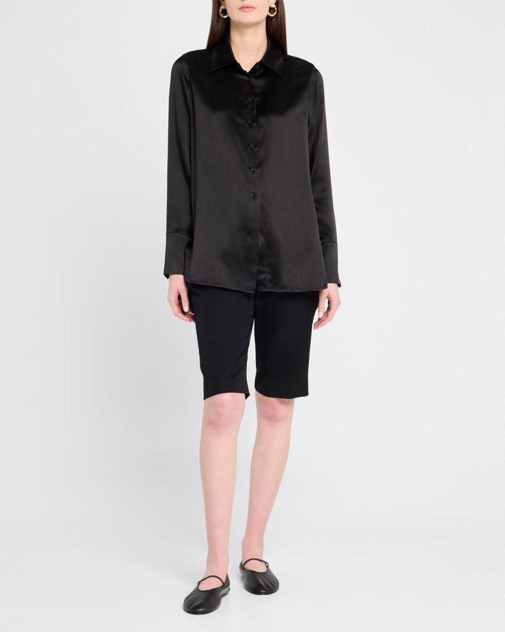 Co. Black Silk Button-Down Shirt
