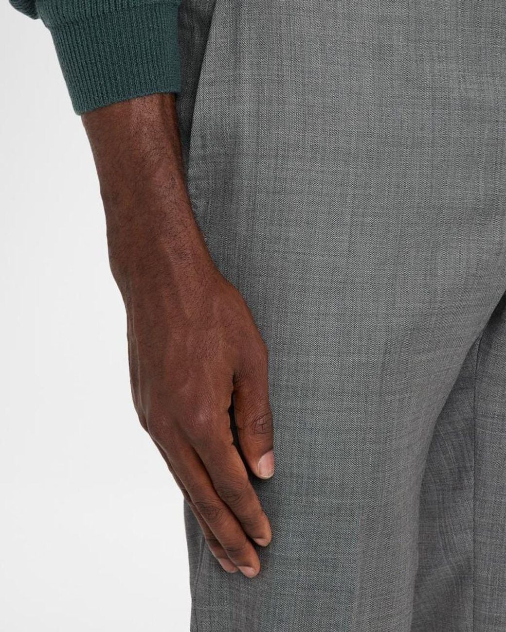 Kiton Gray Apos;S Wool Twill Flat-Front Trousers for men