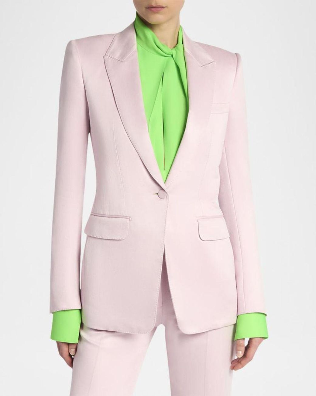 Tom Ford Pink Single-Breasted Silk Blazer Jacket