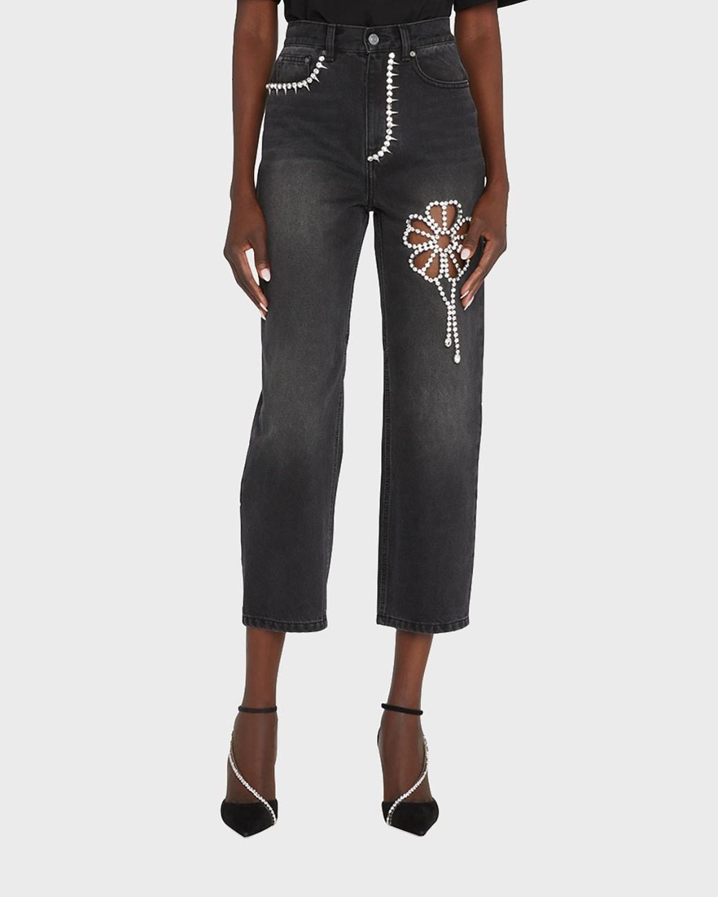 パンツ AREA 'Crystal Embellished' pants (2303P13171 CARMINEROSE) Area crystal embellished pants - Women | 2303P13171CARMINEROSE