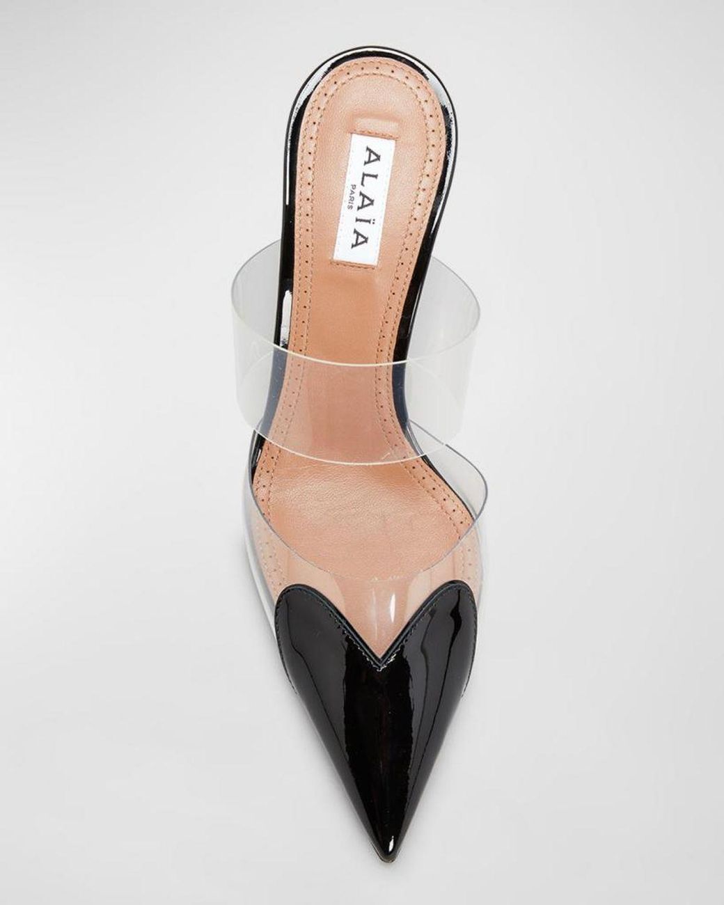 Alaïa Brown Clear Cap-toe Mule Pumps
