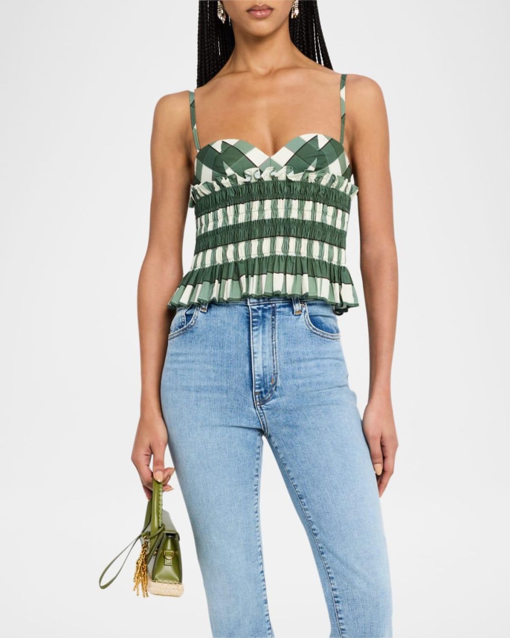 トップス CLEA Clea Celeste Shirred Top in Green | Lyst