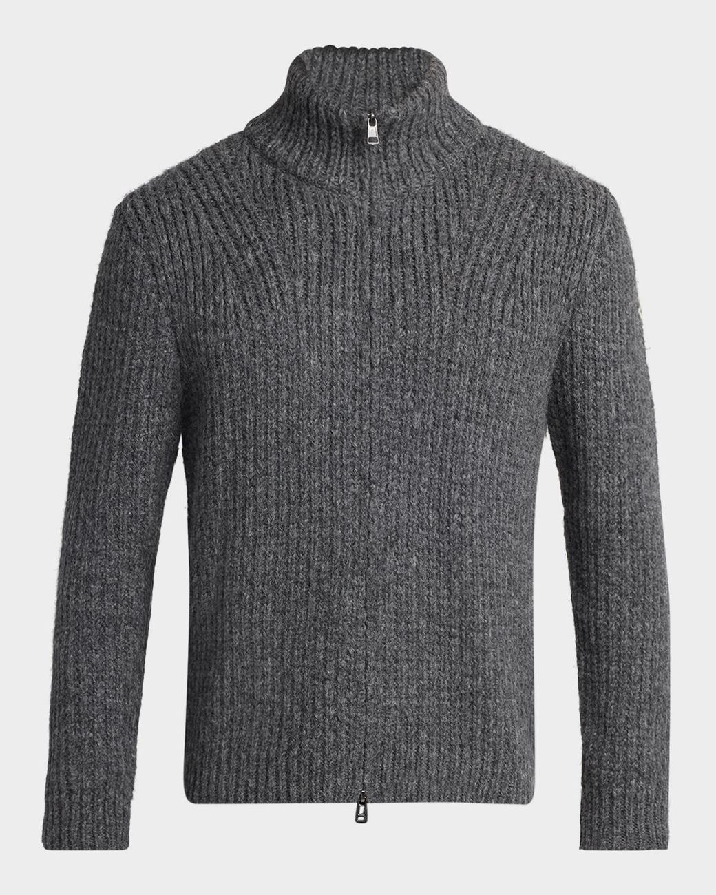 Moncler Gray Apos;S Ribbed Full-Zip Sweater for men
