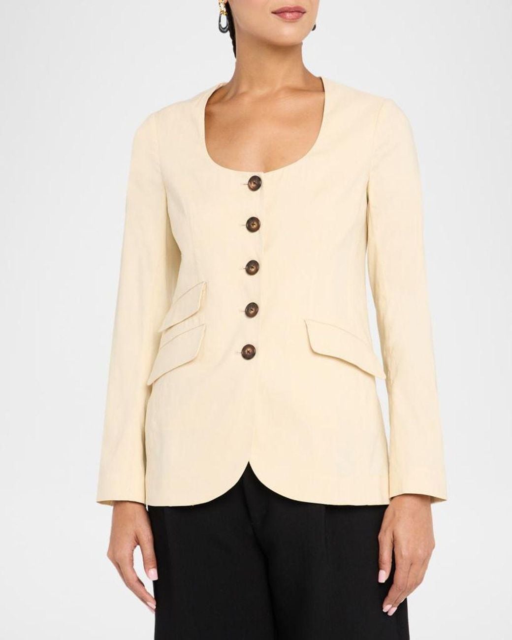 Rag & Bone Natural Roslyn Linen Blazer