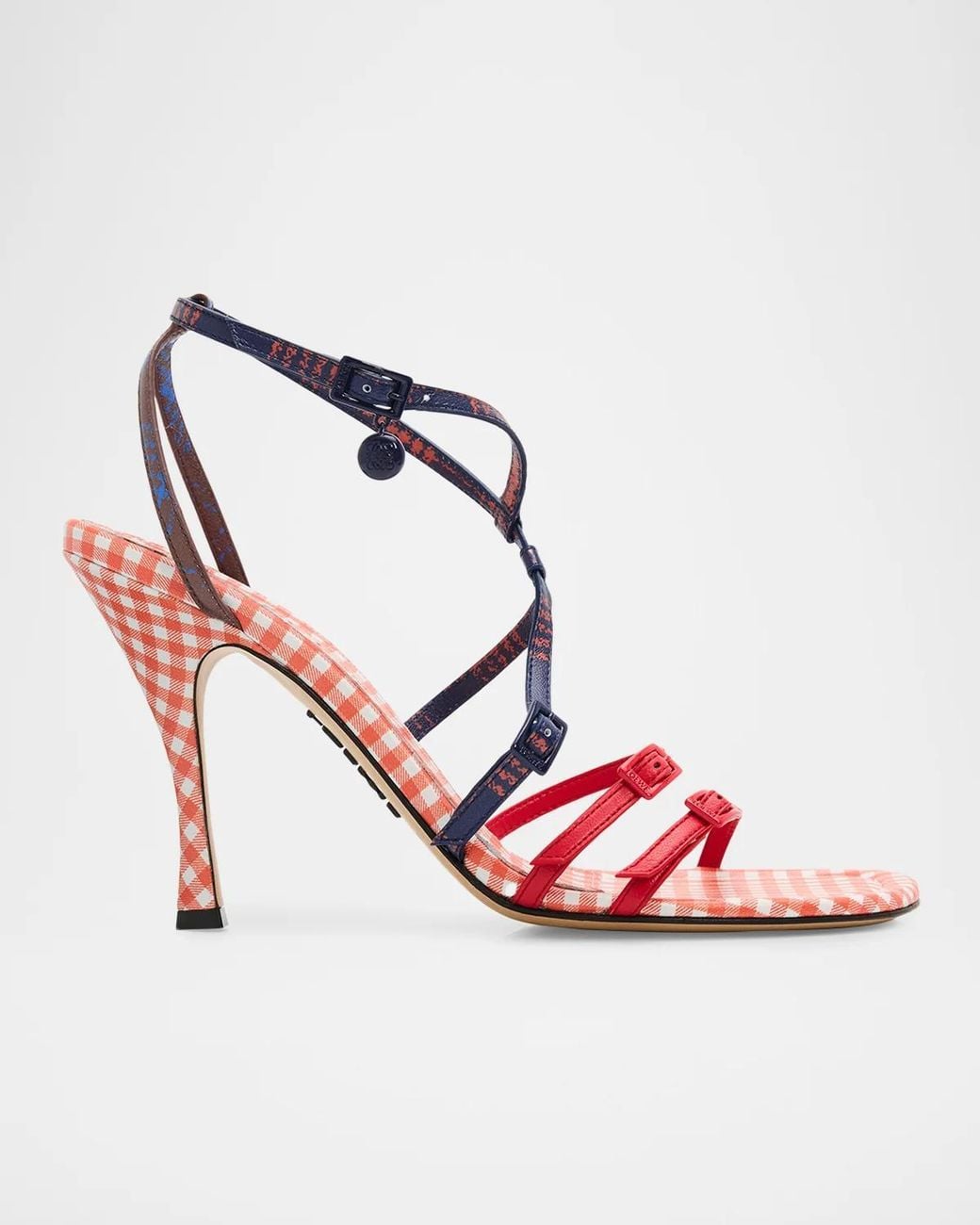 Loewe Pink 90Mm Comic Gingham Strappy Sandals