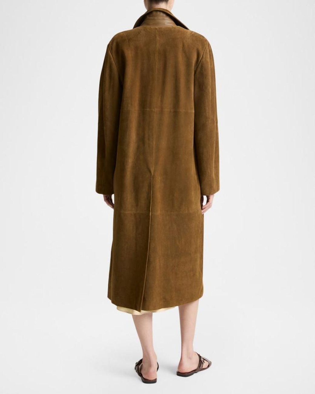 Vince Natural Long Suede Coat